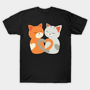 Cat T-Shirt Cats Cat Gift Yin Yang Cats Shirt - Cat Mom Lover Gifts T-Shirt